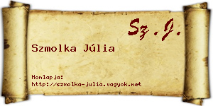 Szmolka Júlia névjegykártya